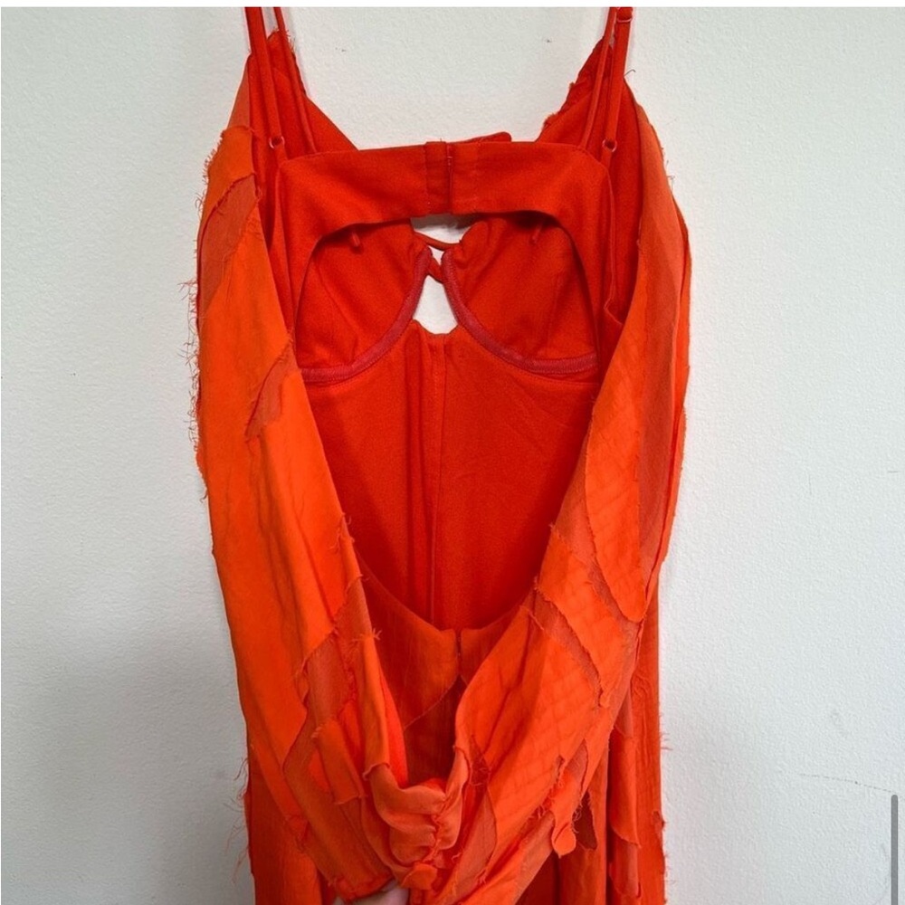 Jonathan Simkhai Scarlet Orange Katie Textured Slip Dress 6 Women - Picture 7 of 11